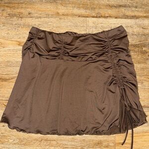 SHEIN Chocolate Scrunch Mini Skirt